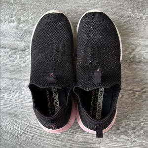 Skechers Black and Pink Slip-On Sneakers